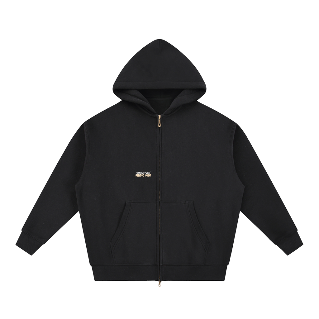 Essential Lucky 13 Zip Hoodie Black/Brown