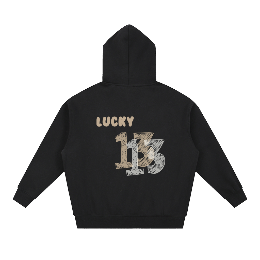 Essential Lucky 13 Zip Hoodie Black/Brown